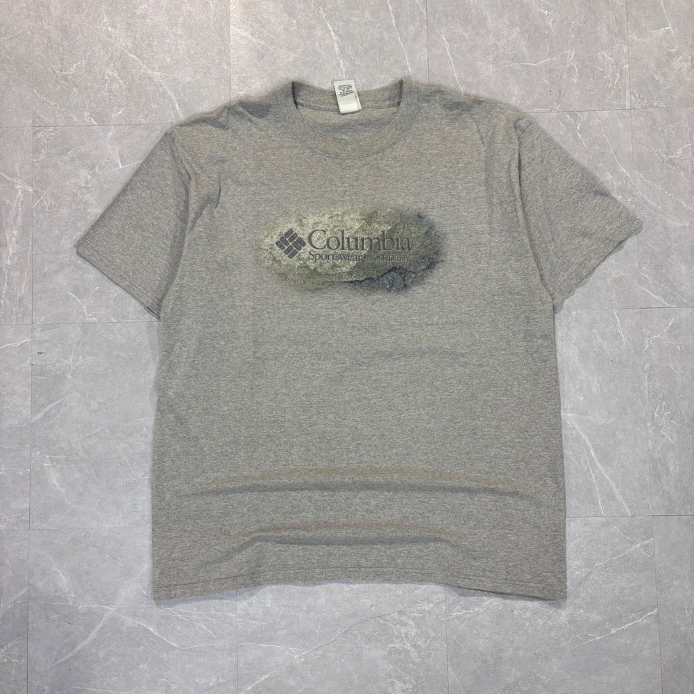 Columbia Sportswear Mens XL Gray Graphic Logo Short Sleeve T-Shirt Heathered